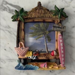 Marco Island Beach Photo Frame - Pink Surfboard Home